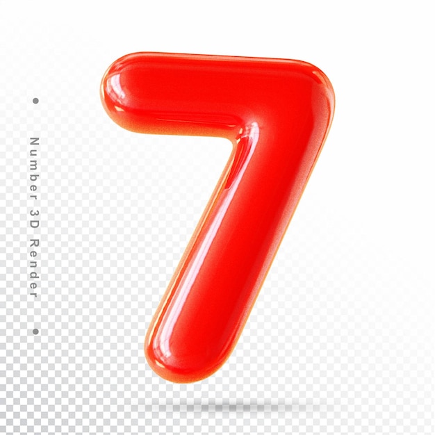 Numero 7 Rosso 3d