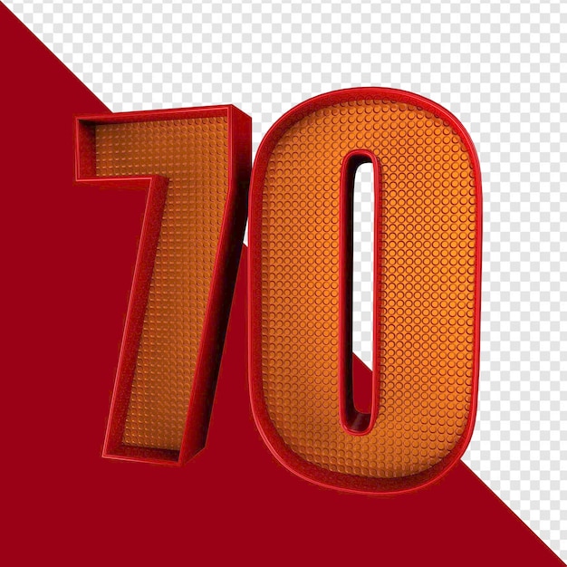 Número 70 rojo