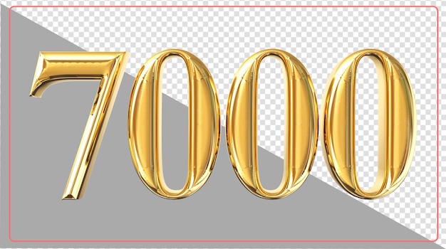 Número 7000 representación 3d