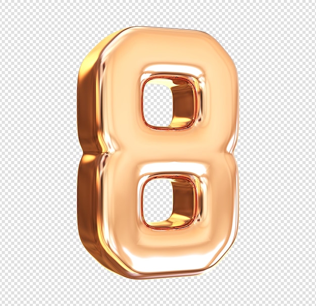 Número 8 3d render