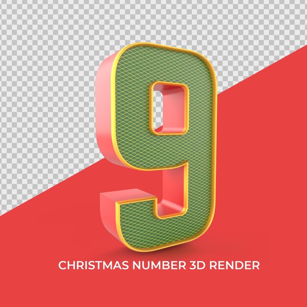 número 8, adornos navideños, 3d, render