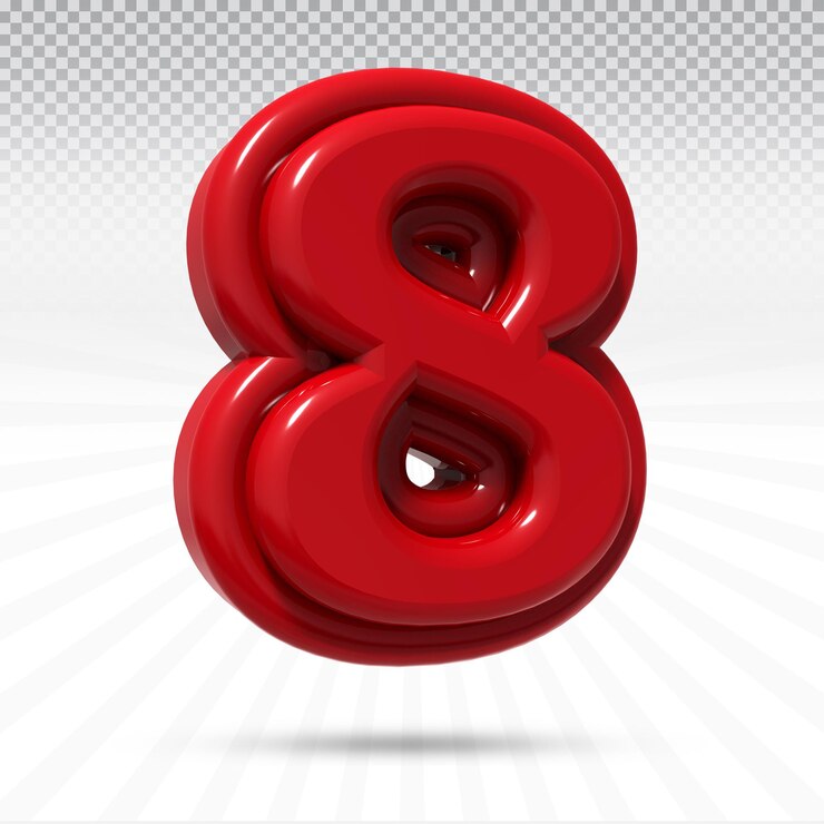 PSD número 8 colección de render 3d con color rojo a la izquierda