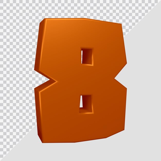 Número 8 em renderização 3D