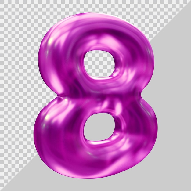 Número 8 con estilo moderno 3d