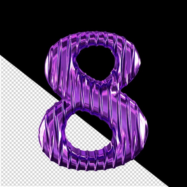 Número 8 morado estriado