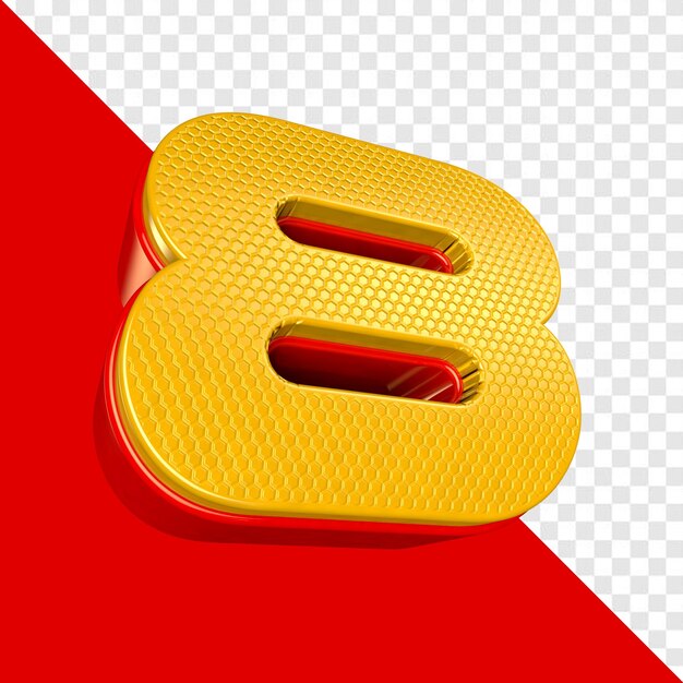 Número 8 Ocho textura amarilla y roja para la composición