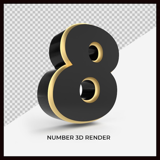 Número 8 renderização 3d