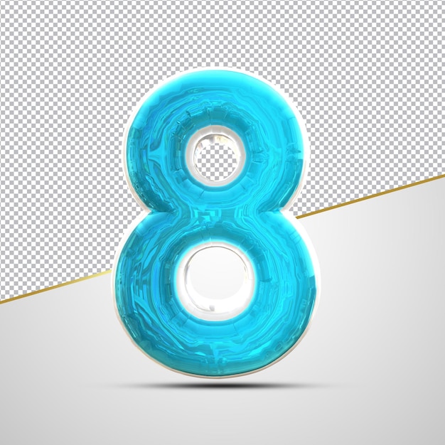 PSD número 8_representación 3d_color azul