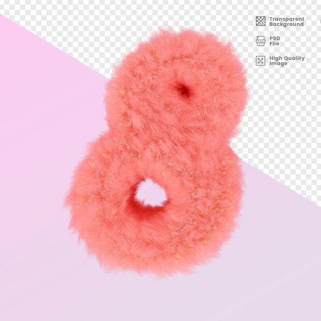 Numero 8 rosa soffice