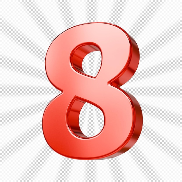 numero 8 rosso 3d