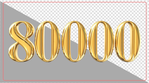 Número 80000 renderização 3d