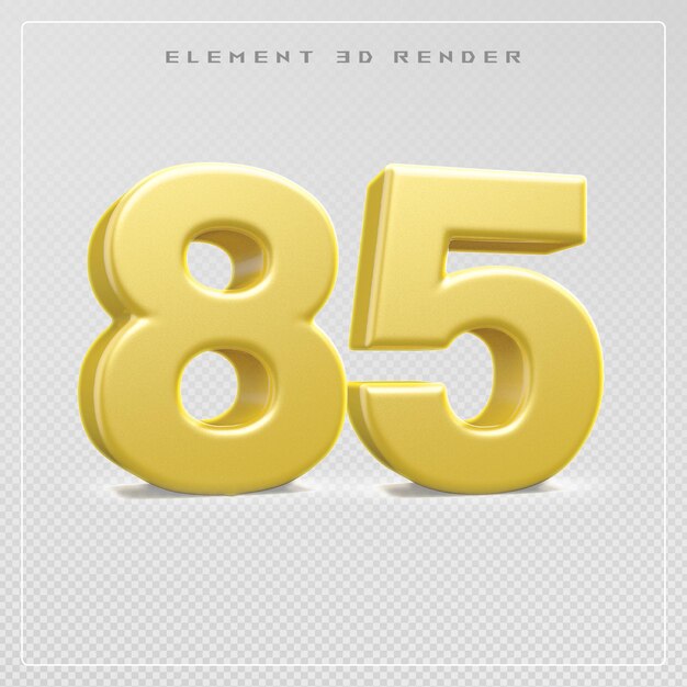 Numero 85 d'oro rendering 3D