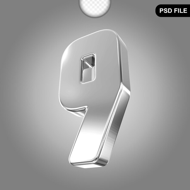 Numero 9 Argento 3D