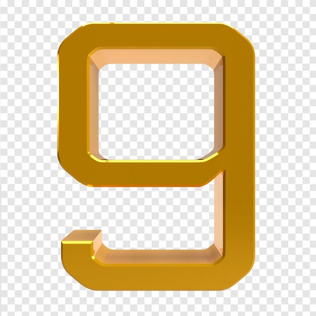 Número 9 em fundo transparente