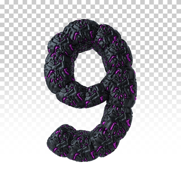 Número 9 estilo de renderizado 3d