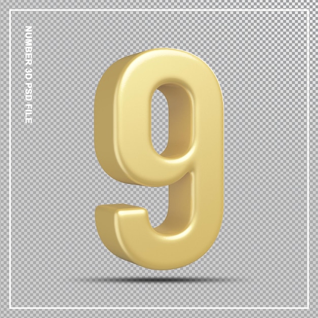 Número 9 Gold 3D