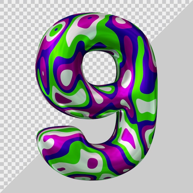 PSD numéro 9 avec un style moderne 3d