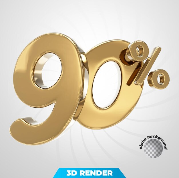 Número 90 por cento dourado