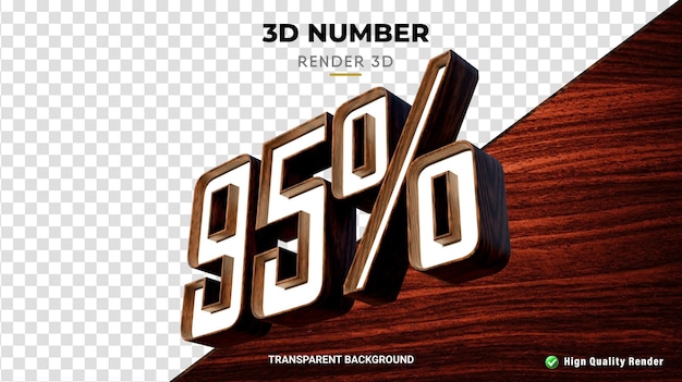 PSD número 95 por cento renderização realista de textura de madeira 3d