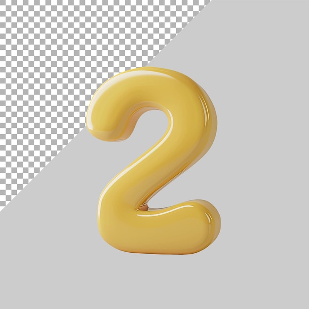 Número del alfabeto 2 letra en fondo transparente