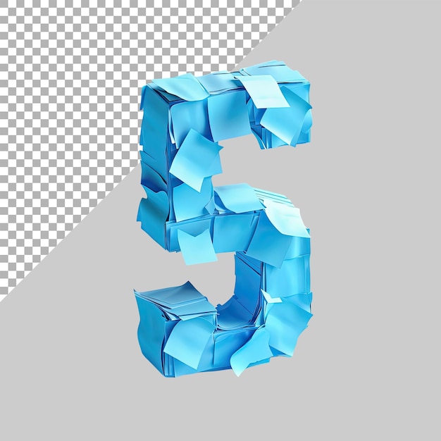 Número del alfabeto 5 letra en fondo transparente