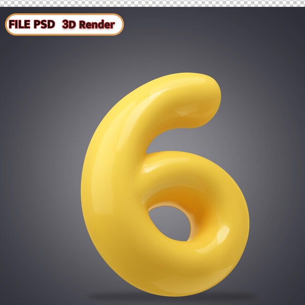 número amarillo 3d