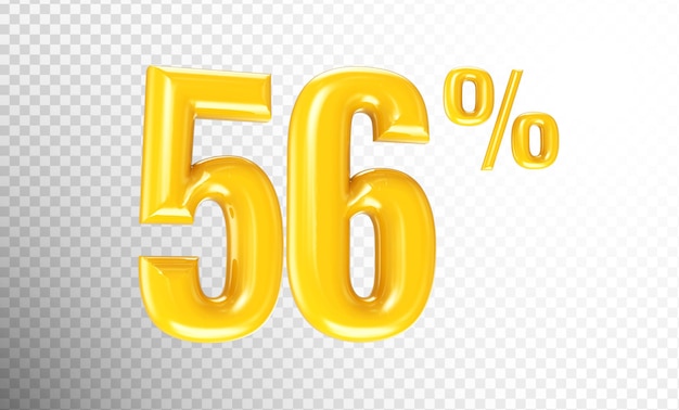 Número amarillo render 3d