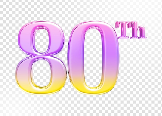 número, aniversario, 3d, render