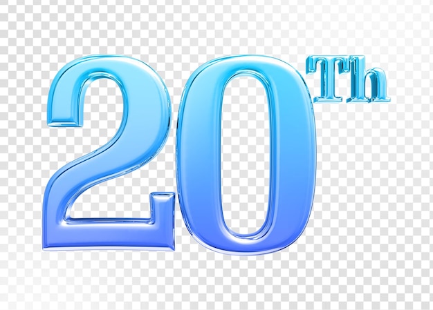 número, aniversario, 3d, render