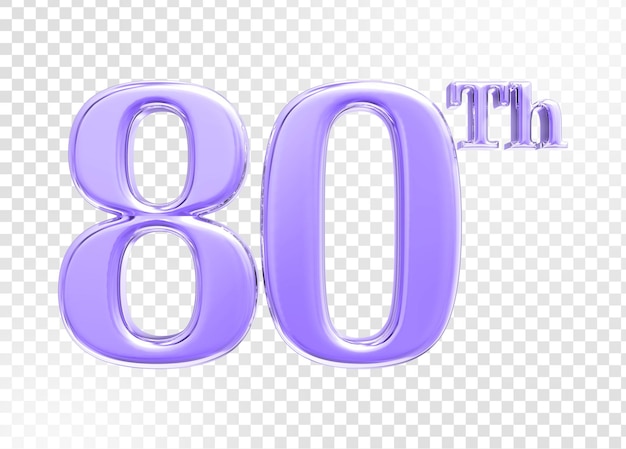 número, aniversario, 3d, render