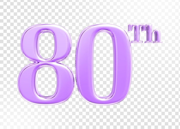 número, aniversario, 3d, render