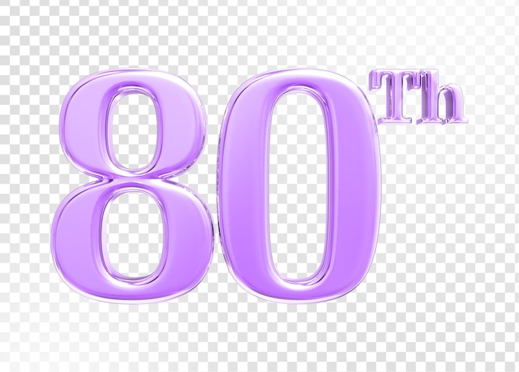 PSD número, aniversario, 3d, render
