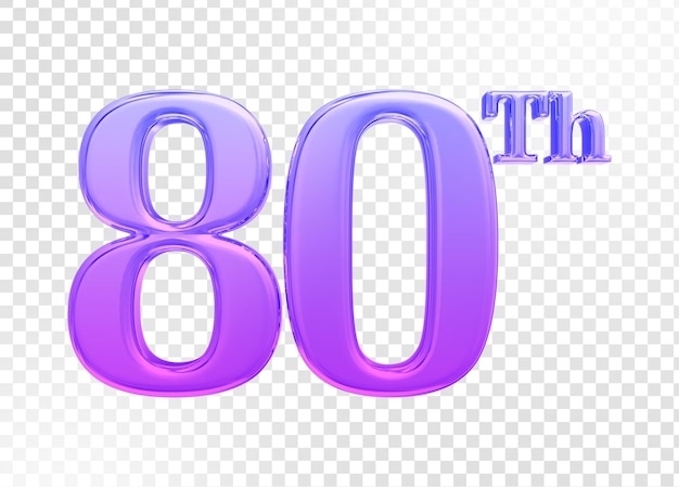 número, aniversario, 3d, render