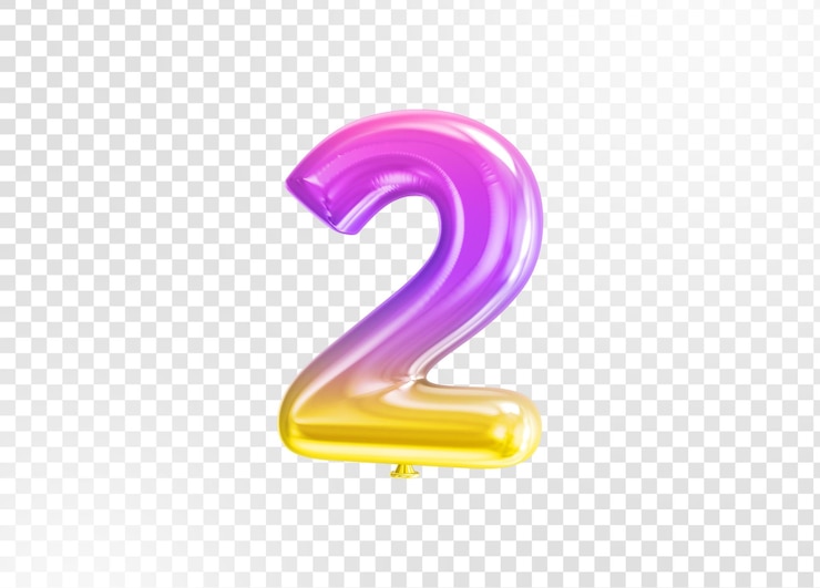 PSD número, aniversario, 3d, render