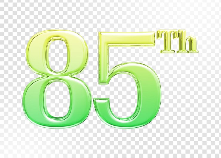 PSD número, aniversario, 3d, render