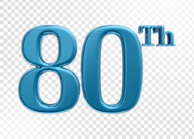 número, aniversario, 3d, render