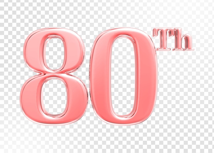 PSD número, aniversario, 3d, render