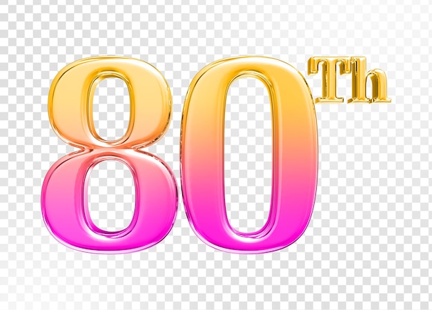 número, aniversario, 3d, render