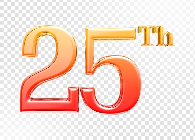 número, aniversario, 3d, render