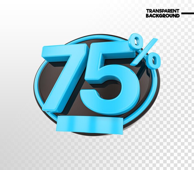 número azul 3d