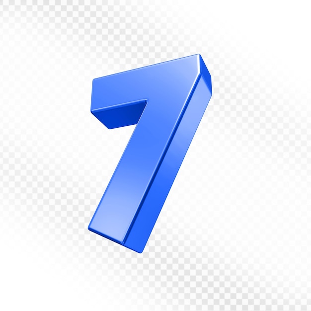 número azul 7