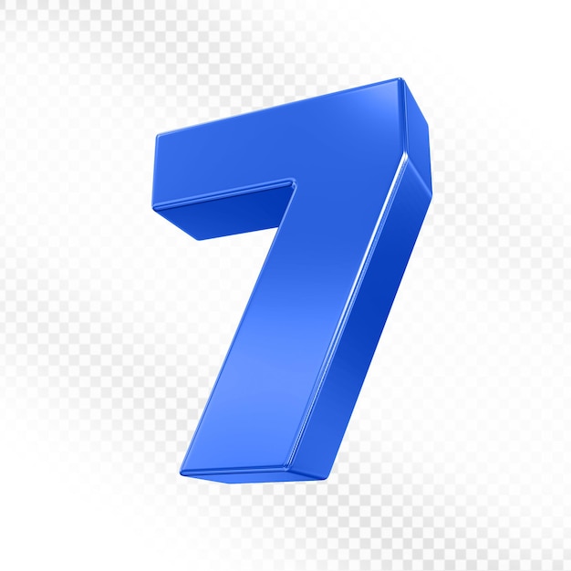 número azul 7