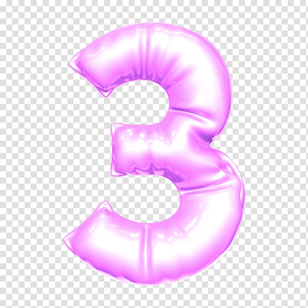 Numero Balloon 3D Render