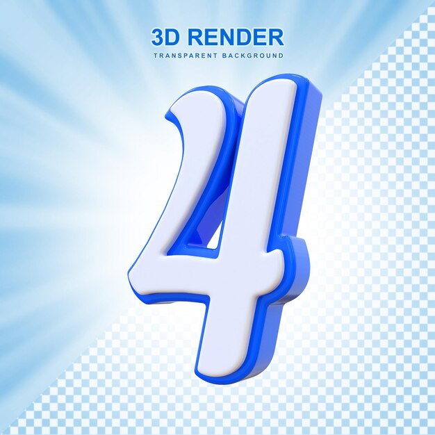 PSD numéro bleu 3d4