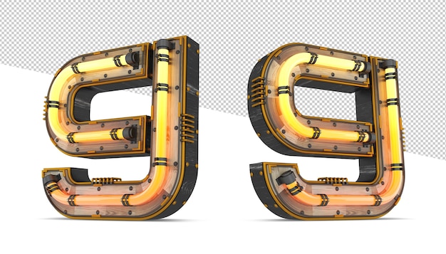 Numéro En Bois 3d Avec Effet Néon