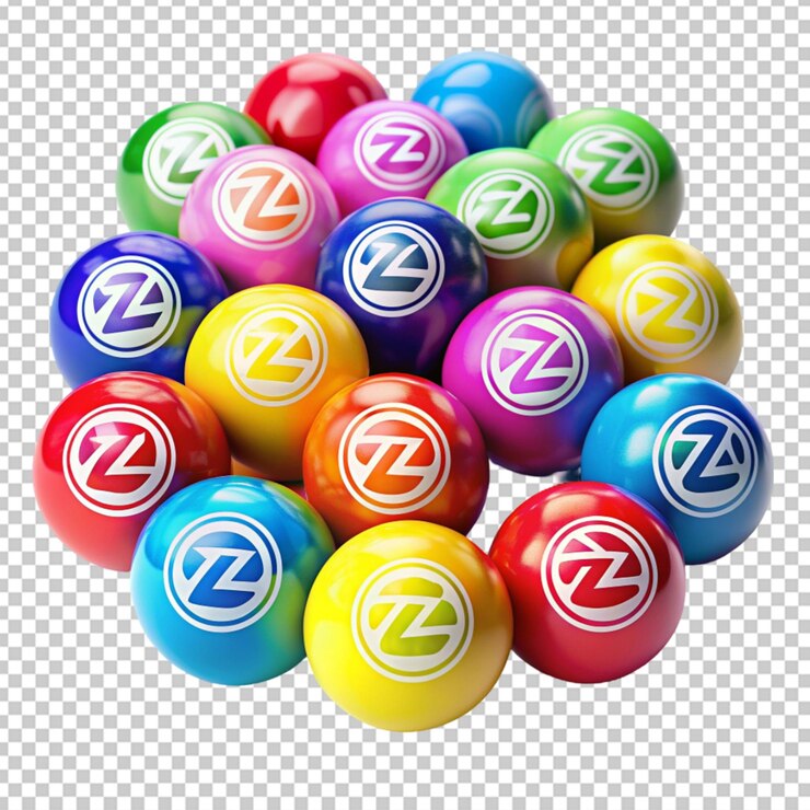 PSD número de bolas multicolores con un zigzag