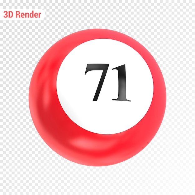 PSD numéro de boule rouge 3d