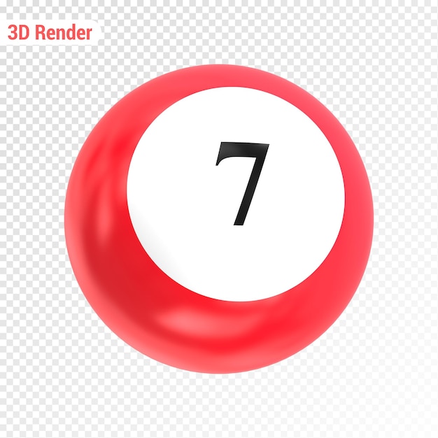 PSD numéro de boule rouge 3d