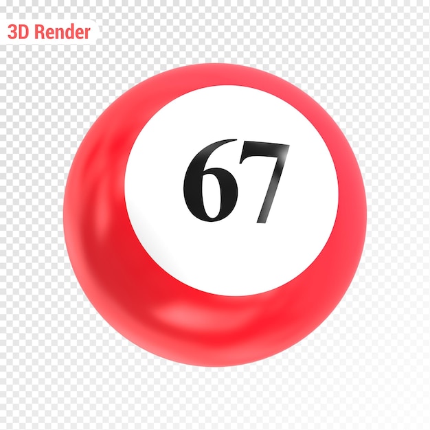 PSD numéro de boule rouge 3d