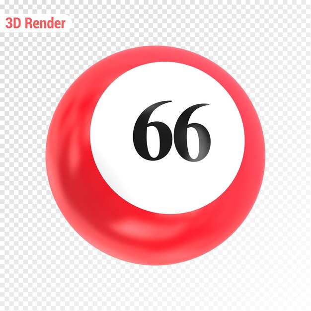 PSD numéro de boule rouge 3d